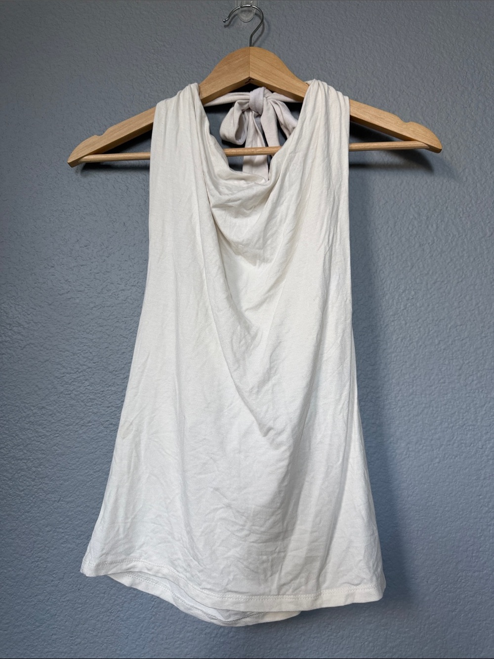 Old Navy Ivory Halter Tank Top with Cowl Back